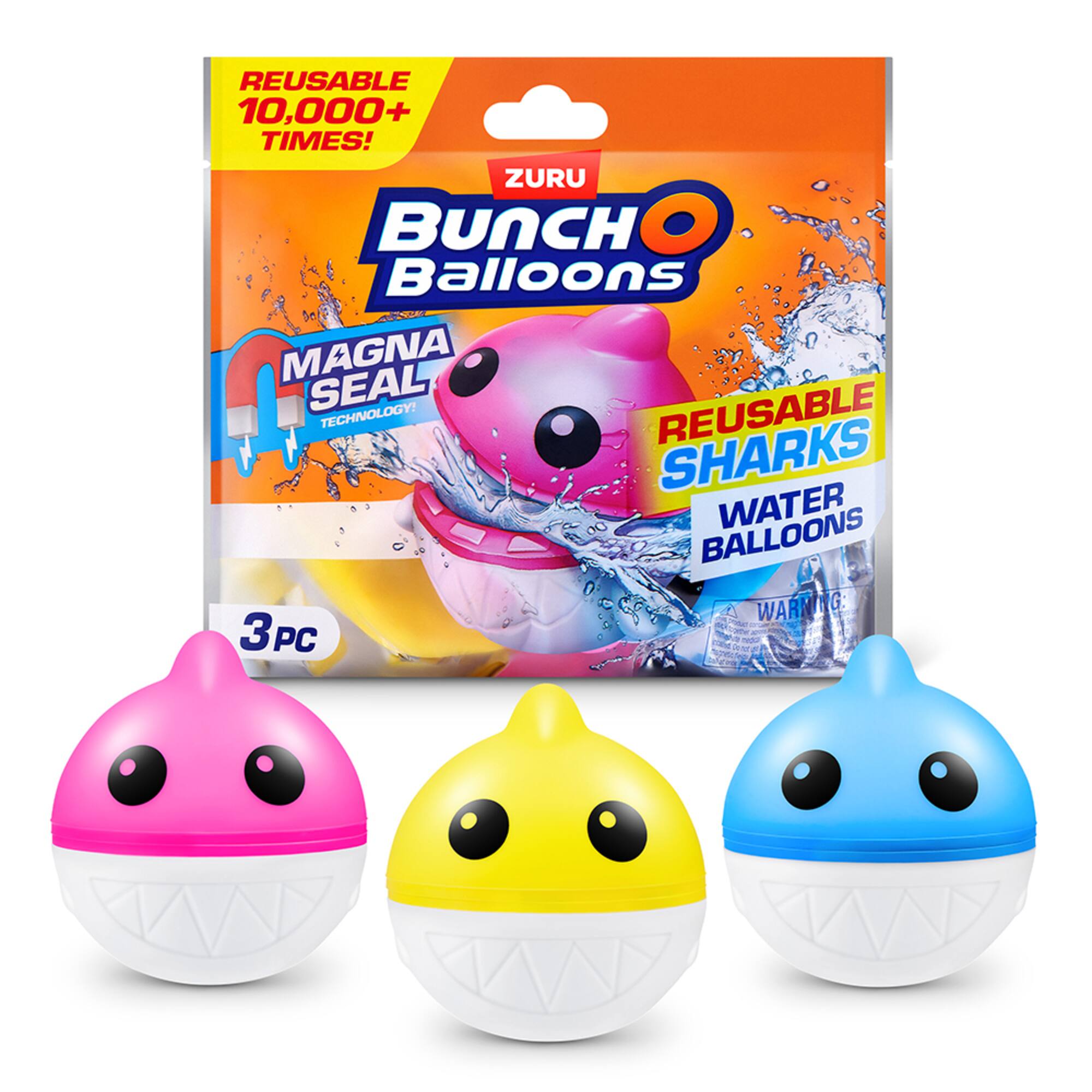 Bunch O Balloons Reusable Shark Water Balloons, 3ct.